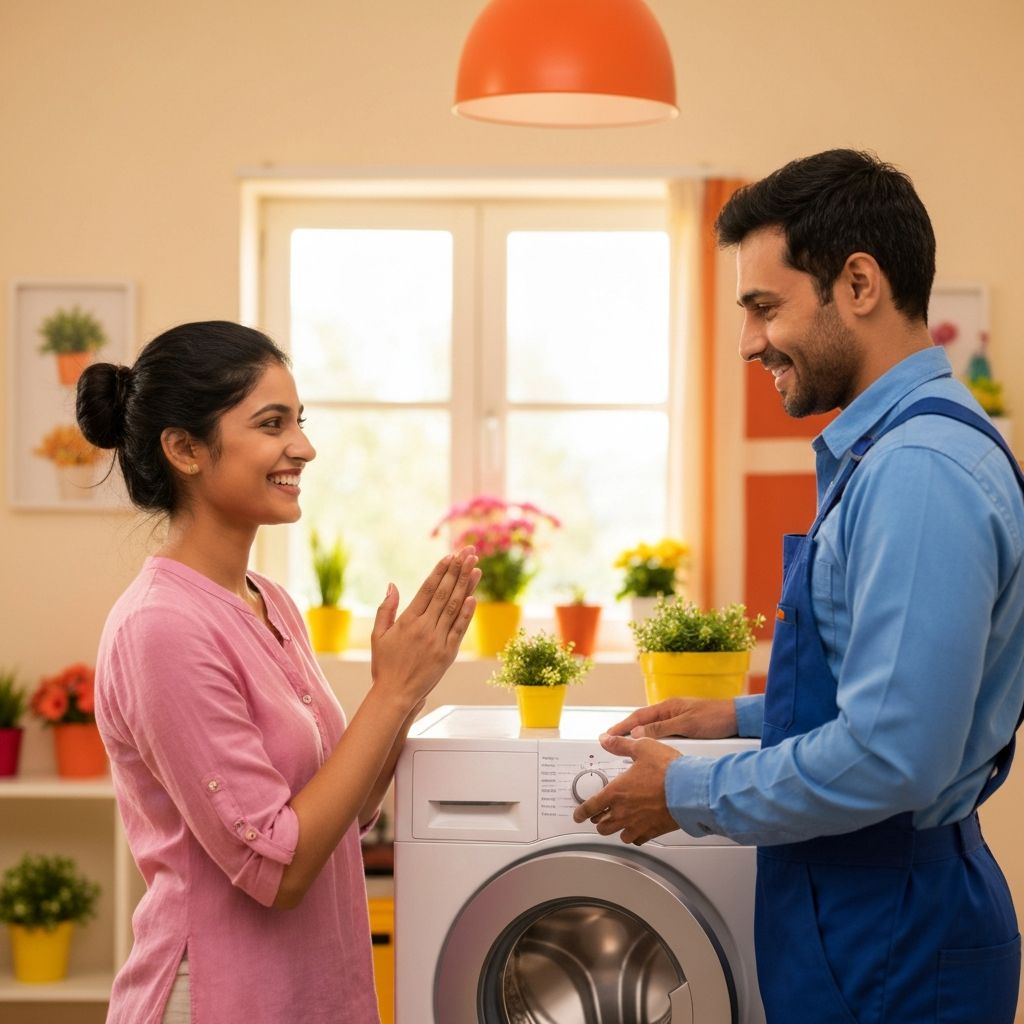 Satisfied customer after appliance repair